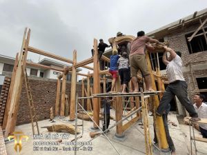 Nhà gỗ 3 gian gỗ xoan 24 cột Thạch Thất, Hà Nội