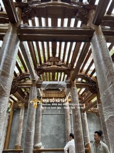 Nhà 3 gian gỗ Dổi Lào 24 cột tại Nam Từ Liêm - Hà Nội