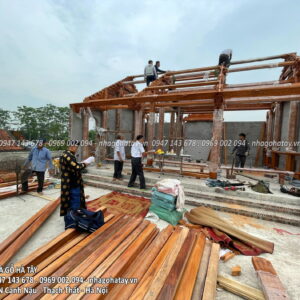 Nhà Gỗ 3 Gian Gõ Pachy có hậu cung - xã Lương Lỗ - huyện Thanh Ba - Phú Thọ