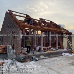 Nhà Gỗ 3 Gian Gõ Pachy có hậu cung - xã Vĩnh Tiến - huyện Vĩnh Bảo - TP Hải Phòng