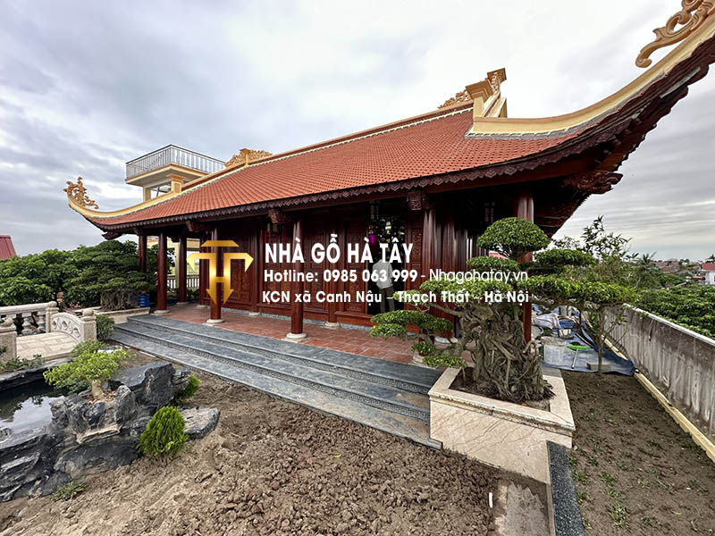 Nhà gỗ 3 gian 2 chái 36 cột đứng đất Hiên chạy xung quanh Vĩnh Tiến Vĩnh bảo Hải Phòng