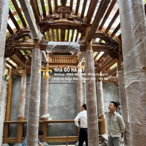 Nhà 3 gian gỗ Dổi Lào 24 cột tại Nam Từ Liêm - Hà Nội