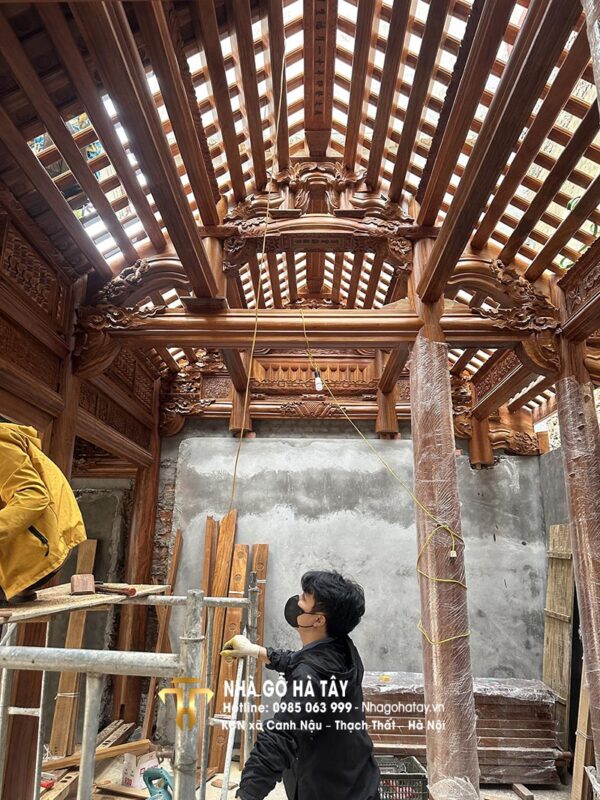 Nhà gỗ lim 3 gian, 12 cột tại TP Bắc Ninh