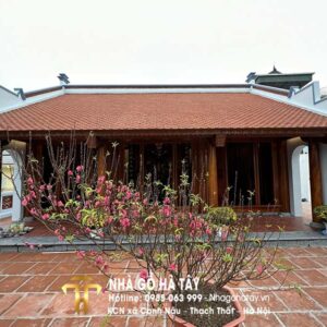 Nhà gỗ 3 gian gỗ mít Nam Mỹ 22 cột tại Thanh Trì - Hà Nội