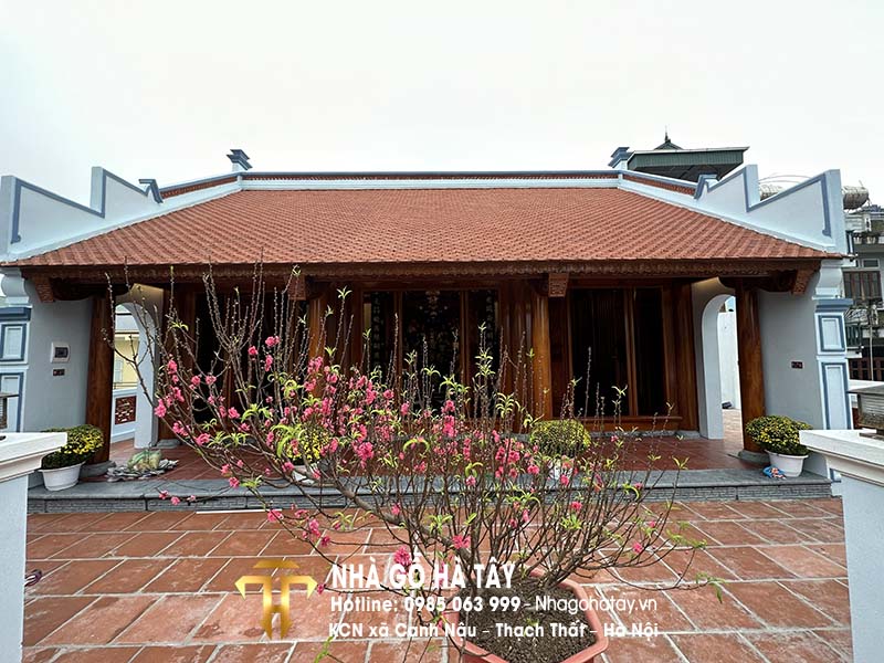 Nhà gỗ 3 gian gỗ mít Nam Mỹ 22 cột tại Thanh Trì - Hà Nội