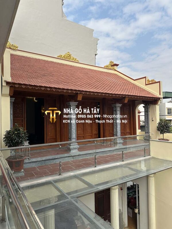 Nhà gỗ 3 gian mít tây 6 cột đứng đất Tân Hội - Hoài Đức - Hà Nội