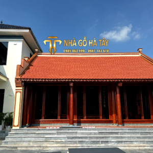Nhà gỗ 3 gian 24 cột gỗ Lim Nam Phi tại Kiến Xương Thái Bình do Nhà Gỗ Hà Tây thi công